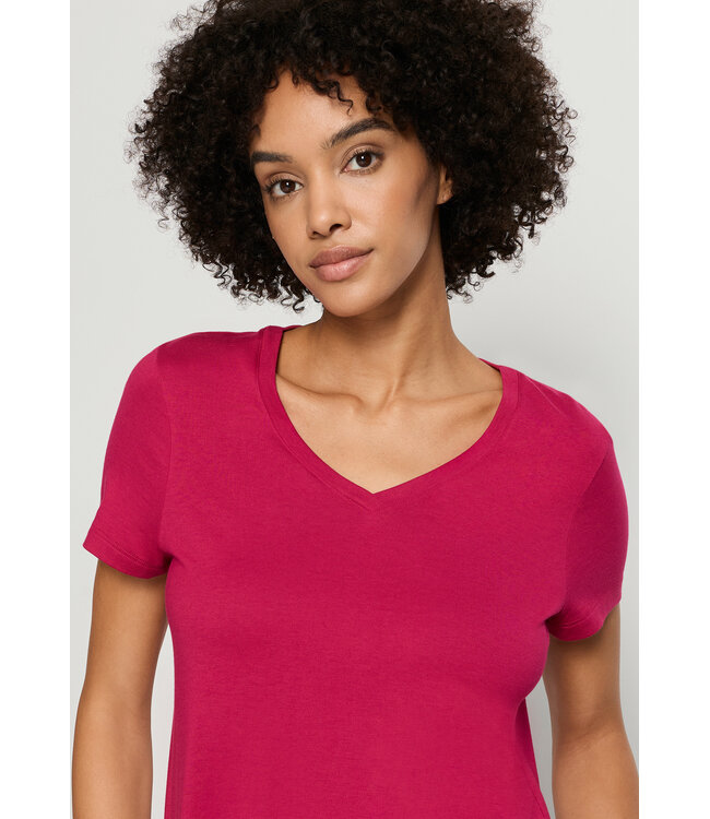 Hanro Sleep & Lounge Short Sleeve Shirt Light Sangria (074842)