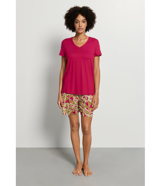 Hanro Sleep & Lounge Short Sleeve Shirt Light Sangria (074842)