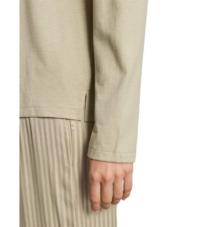 Hanro Sleep & Lounge Long Sleeve Shirt Olive Stem (074844)