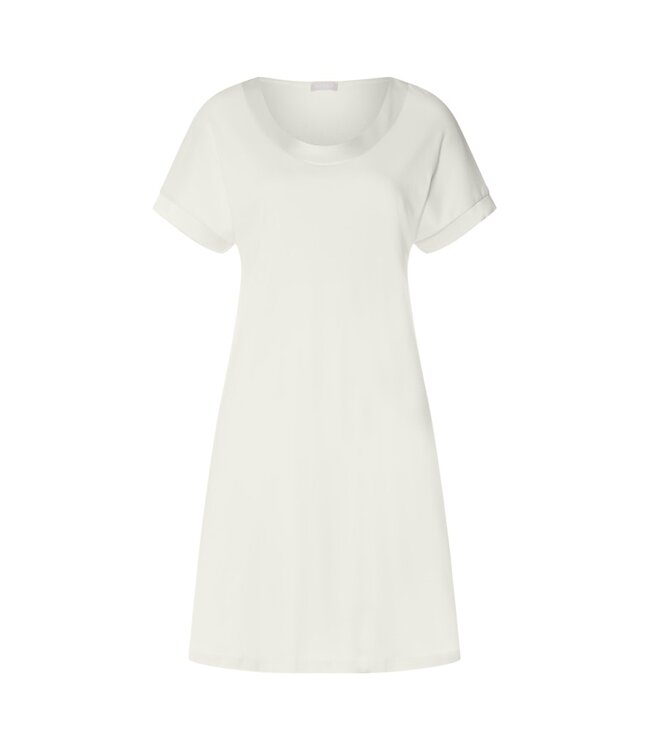 Hanro Anilla Short Sleeve Nightdress Misty White (074814)