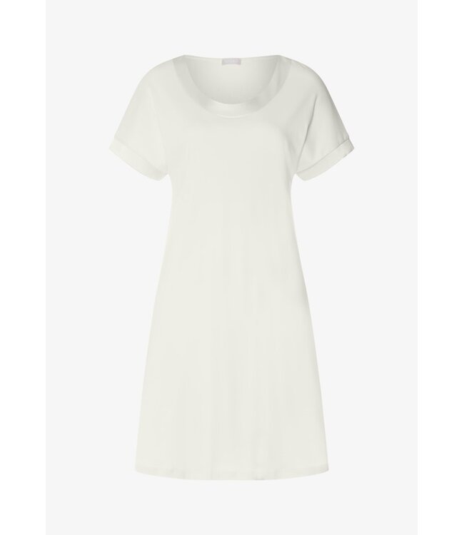 Hanro Anilla Short Sleeve Nightdress Misty White (074814)