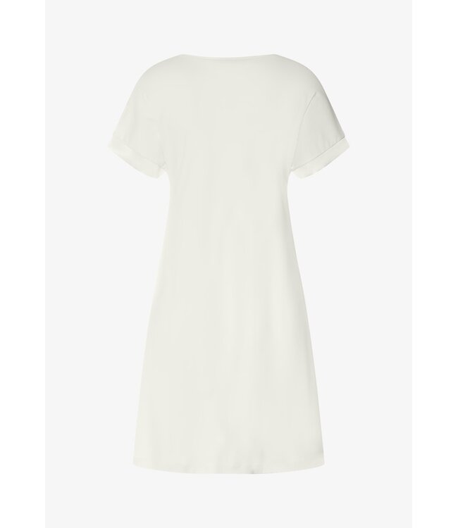 Hanro Anilla Short Sleeve Nightdress Misty White (074814)