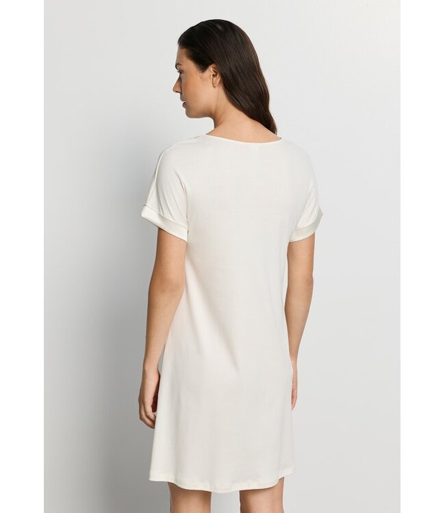 Hanro Anilla Short Sleeve Nightdress Misty White (074814)