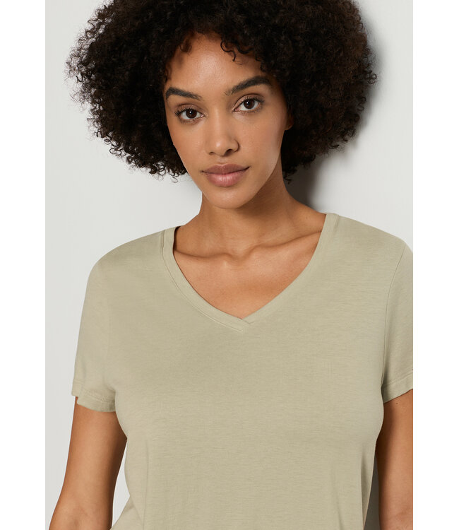 Hanro Sleep & Lounge Short Sleeve Shirt Olive Stem (074842)