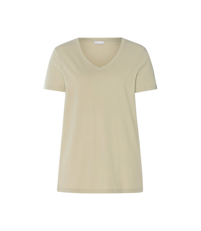 Hanro Sleep & Lounge Short Sleeve Shirt Olive Stem (074842)