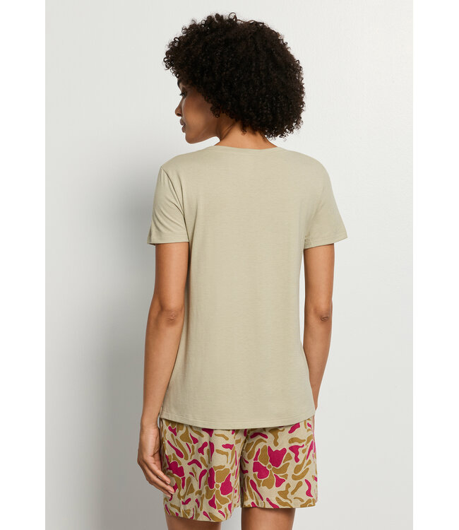 Hanro Sleep & Lounge Short Sleeve Shirt Olive Stem (074842)