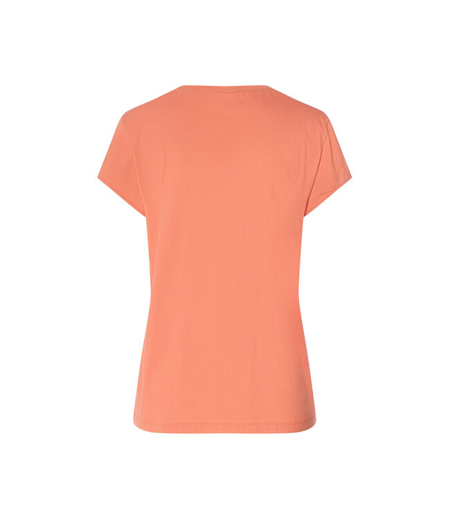 Hanro Natural Short Sleeve Shirt V-Neck Light Carnelian (078256)