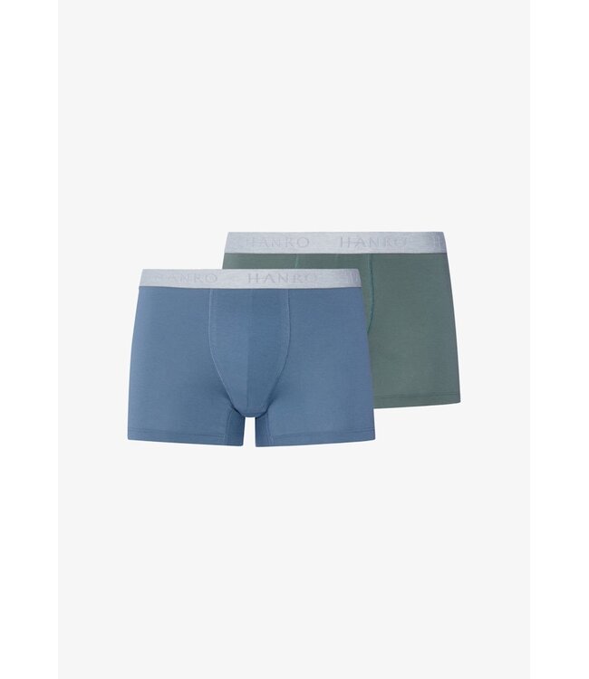 Hanro Cotton Essentials Pants 2-Pack Studio Green | Retro Blue (073078)