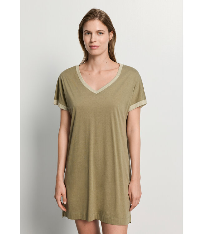 Hanro Laura Short Sleeve Nightdress Covert Green (NEW TREND)