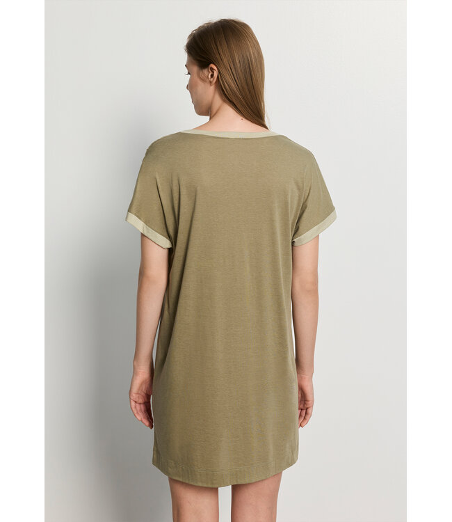 Hanro Laura Short Sleeve Nightdress Covert Green (074264)