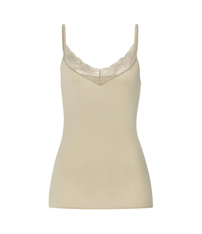 Hanro Cotton Delight Spaghetti Top Olive Stem (071836)