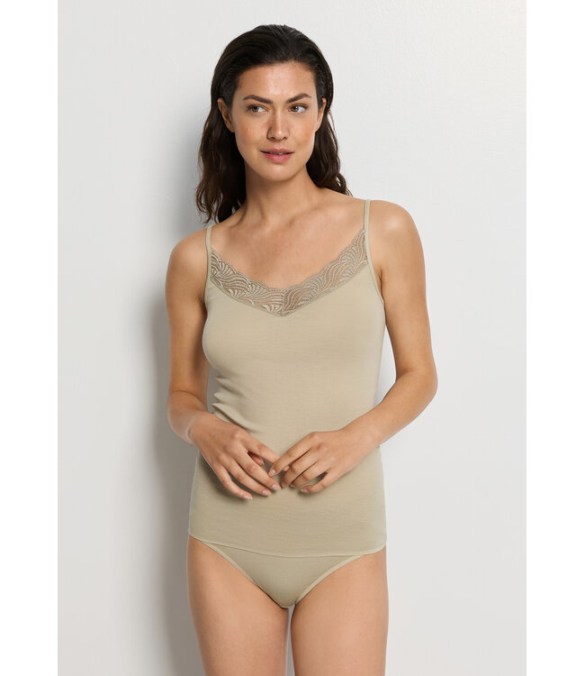 Hanro Cotton Delight Spaghetti Top Olive Stem (071836)