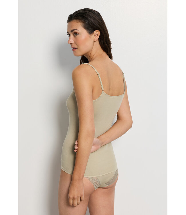 Hanro Cotton Delight Spaghetti Top Olive Stem (071836)