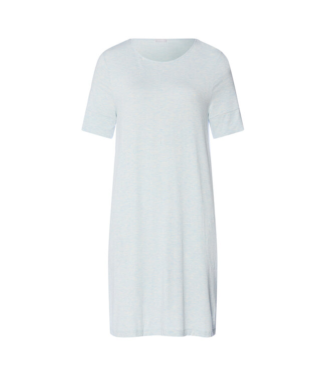 Hanro Natural Elegance Short Sleeve Nightdress Watery Blue Melange (074949)