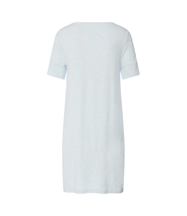 Hanro Natural Elegance Short Sleeve Nightdress Watery Blue Melange (074949)