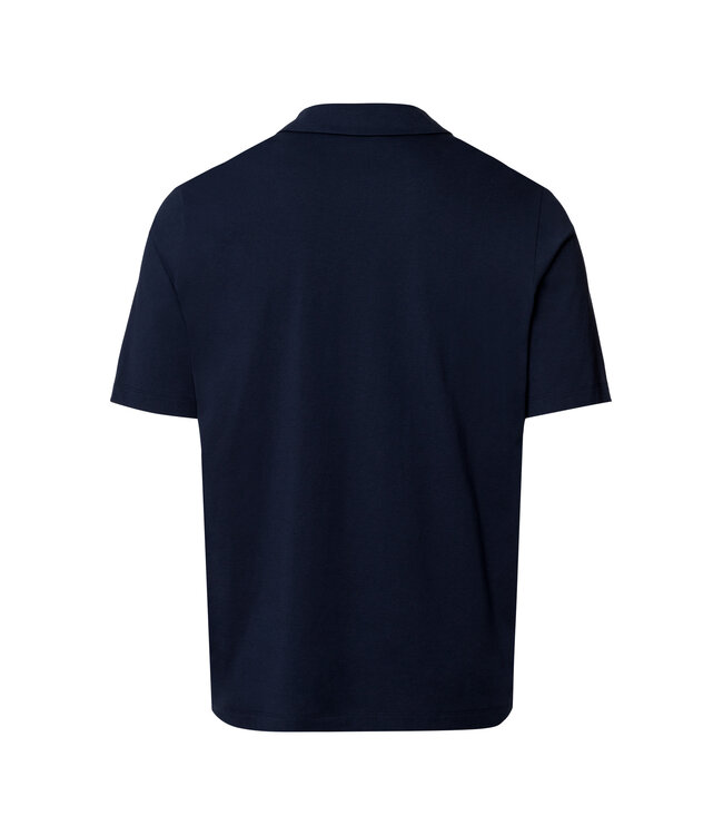 Hanro Night & Day Short Sleeve Shirt Button Facing Deep Navy (075752)