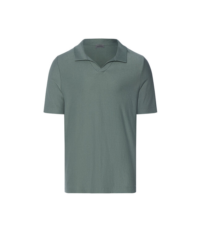 Hanro Travelwear  Shirt V-Neck Studio Green (075865)