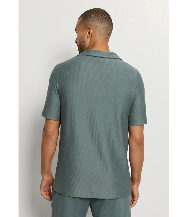 Hanro Travelwear  Shirt V-Neck Studio Green (075865)