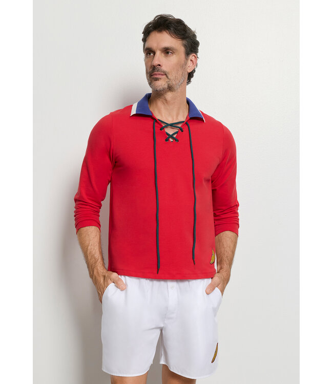 Hanro Charlotte Adam Long Sleeve Shirt Cherry Red (074718)