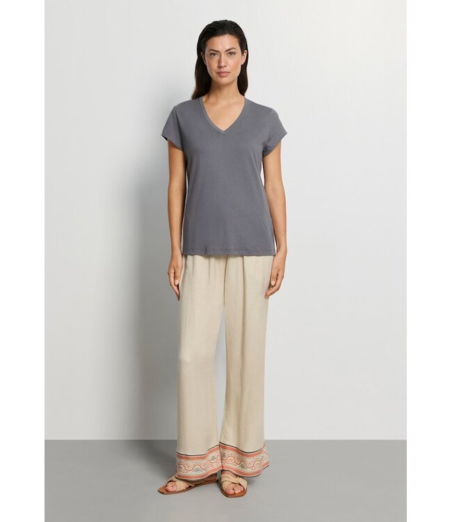 Hanro Natural Short Sleeve Shirt V-Neck Mercury (078256)