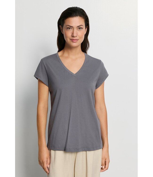 Hanro Natural Short Sleeve Shirt V-Neck Mercury (SALE)