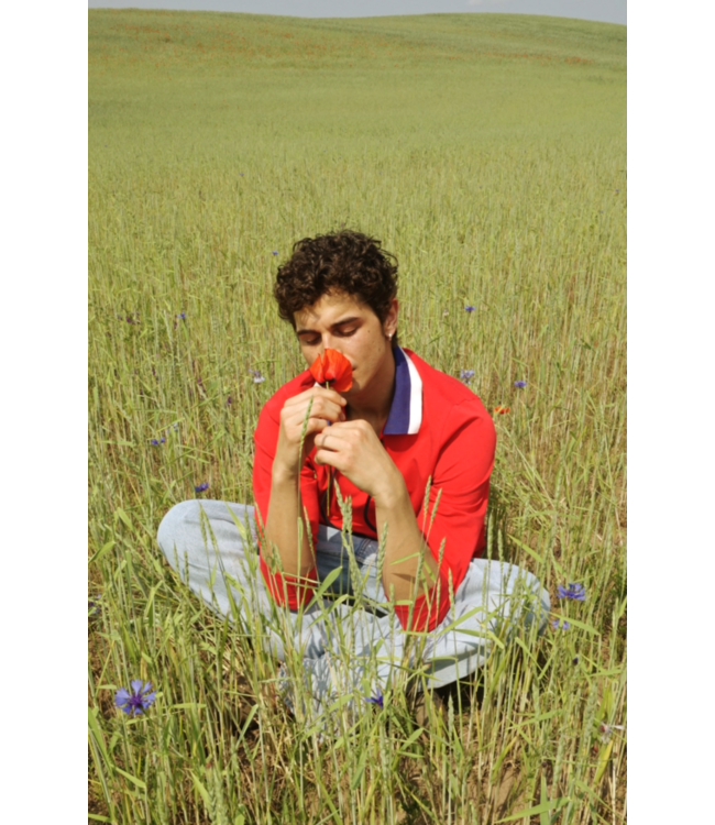 Hanro Charlotte Adam Long Sleeve Shirt Cherry Red (074718)