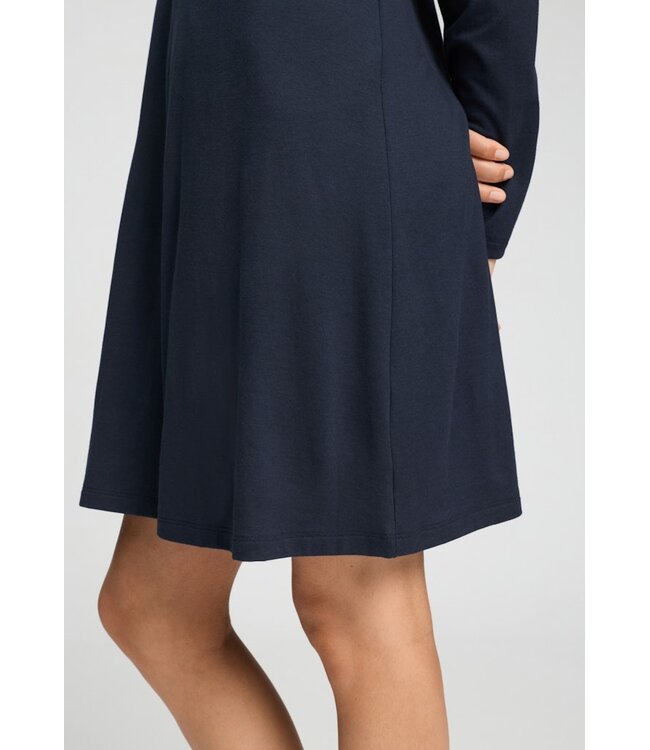 Hanro Sleep & Lounge Long Sleeve Nightdress Deep Navy (074847)