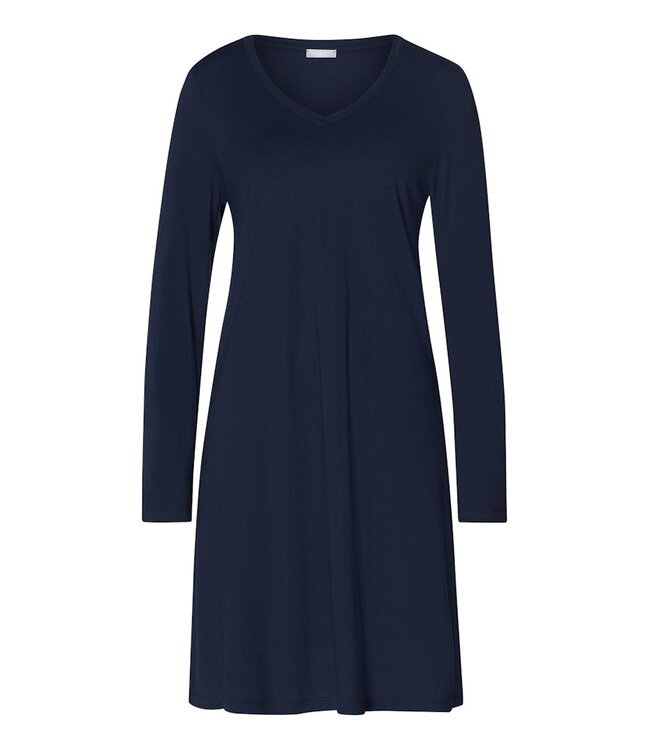Hanro Sleep & Lounge Long Sleeve Nightdress Deep Navy (074847)