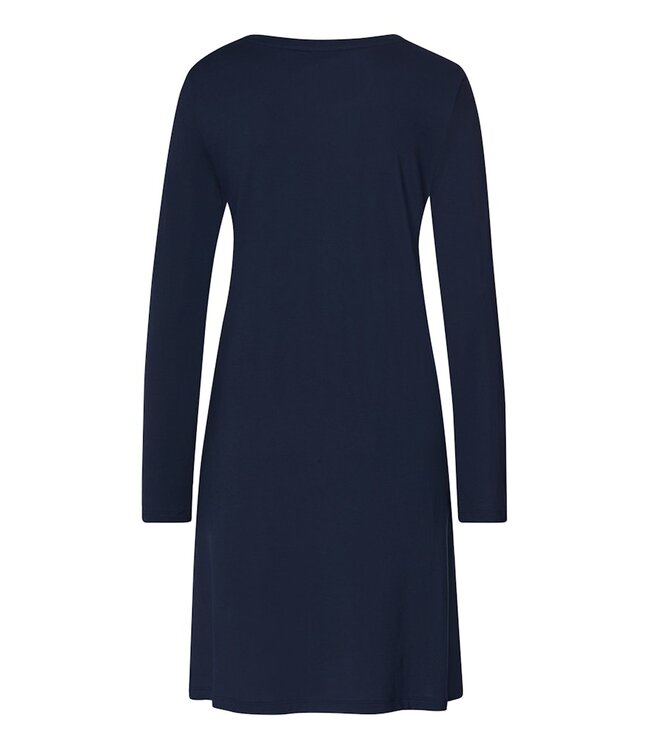 Hanro Sleep & Lounge Long Sleeve Nightdress Deep Navy (074847)