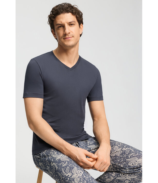 Hanro Living Shirt V-Neck Stormy Gray (075051)