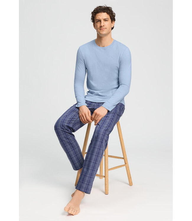 Hanro Living Shirts Long Sleeve Cashmere Blue (075053)
