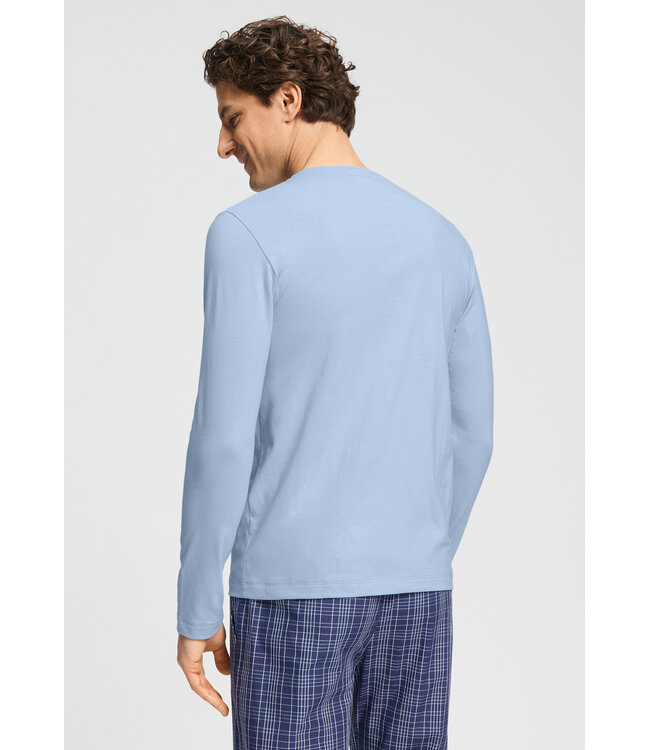 Hanro Living Shirts Long Sleeve Cashmere Blue (075053)