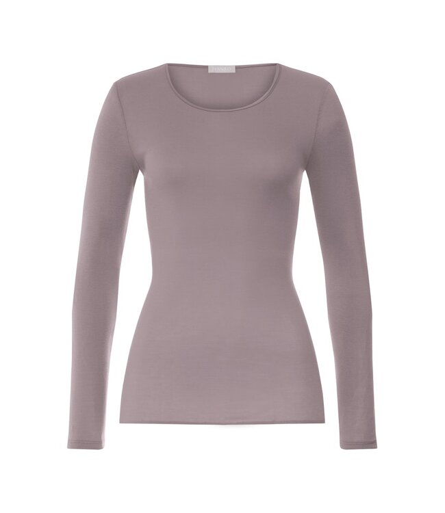 Hanro Cotton Seamless Long Sleeve Shirt Stormy Rose (071620)