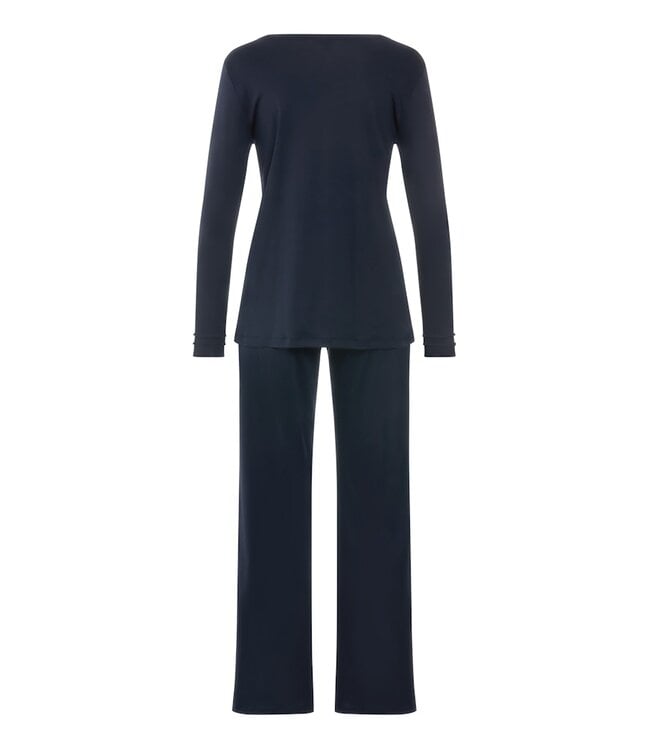 Hanro Pilar Long Sleeve Pajama Deep Navy (NEW TREND)