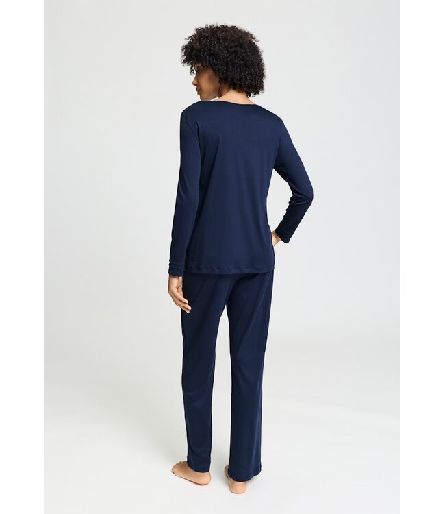 Hanro Pilar Long Sleeve Pajama Deep Navy (NEW TREND)
