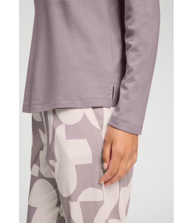 Hanro Sleep & Lounge Long Sleeve Shirt Stormy Rose (074844)