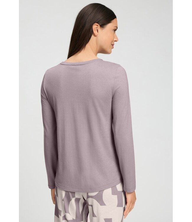 Hanro Sleep & Lounge Long Sleeve Shirt Stormy Rose (074844)