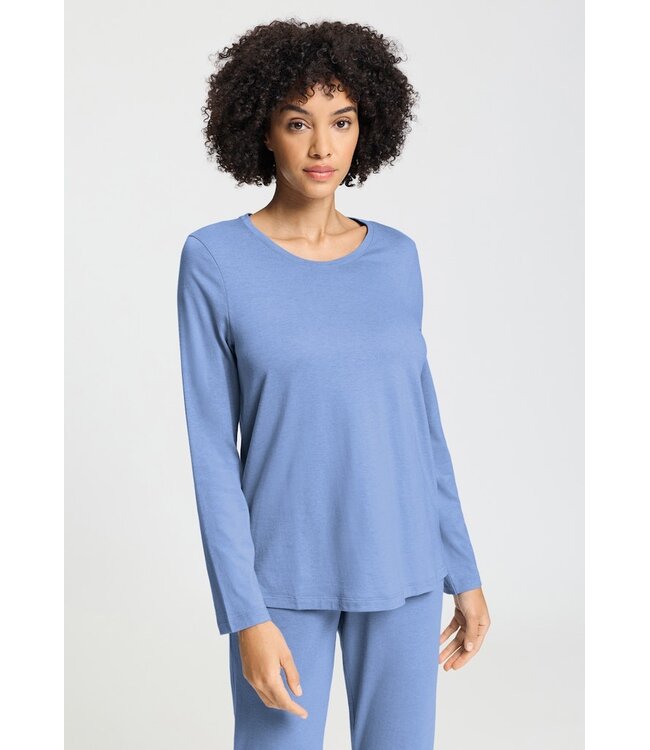 Hanro Sleep & Lounge Long Sleeve Shirt Bluebird (074844)