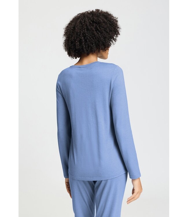 Hanro Sleep & Lounge Long Sleeve Shirt Bluebird (074844)
