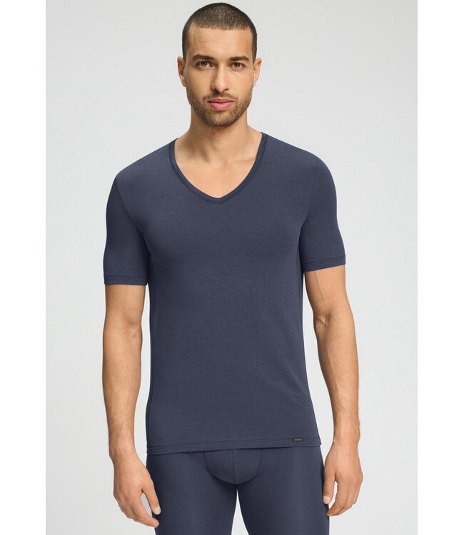 Hanro Natural Function Shirt V-Neck Stormy Gray (073185)