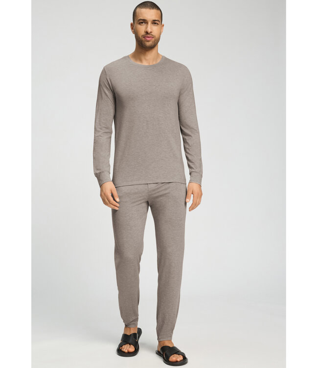 Hanro Winter Casuals Long Sleeve Shirt Toffee Melange (075839)