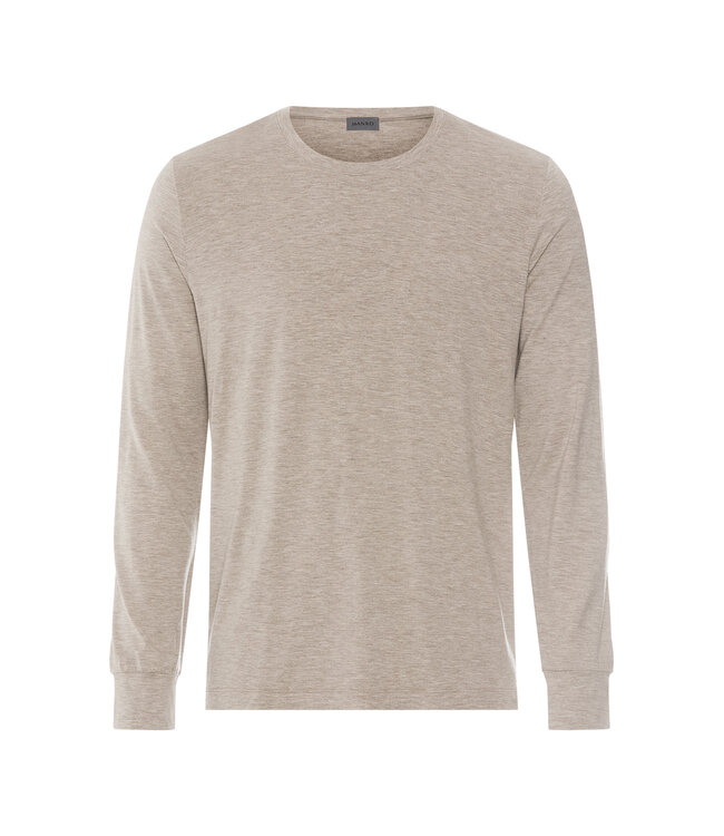 Hanro Winter Casuals Long Sleeve Shirt Toffee Melange (075839)