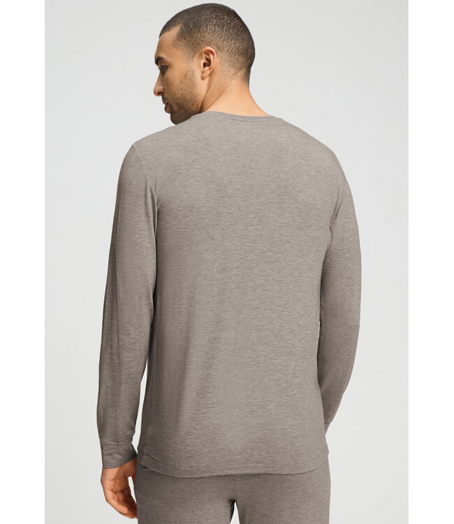 Hanro Winter Casuals Long Sleeve Shirt Toffee Melange (075839)