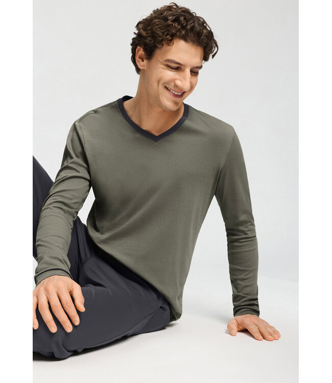 Hanro Night & Day Pajama Set Charcoal Art (075967)