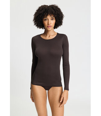 Hanro Cotton Seamless Shirt Dark Mocha  (NEW TREND)