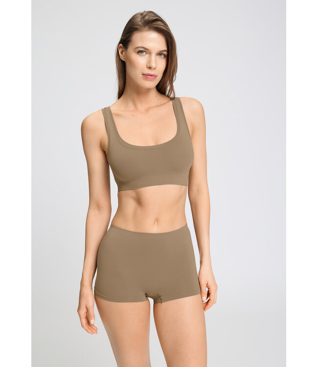 Hanro Touch Feeling Crop Top Suede Camel (071810)