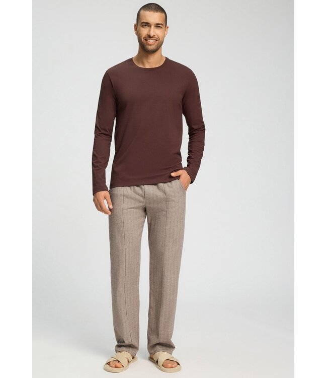 Hanro Living Shirts Long Sleeve Glazed Chocolate (075053)