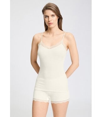 Hanro Woolen Lace Spaghetti Top Misty White (NEW TREND)