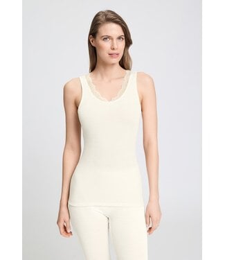 Hanro Woolen Lace Tank Top Misty White (NEW TREND)