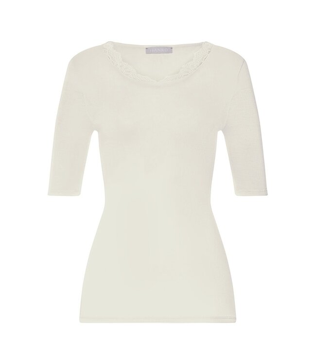 Hanro Woolen Lace Shirt Misty White (070767)